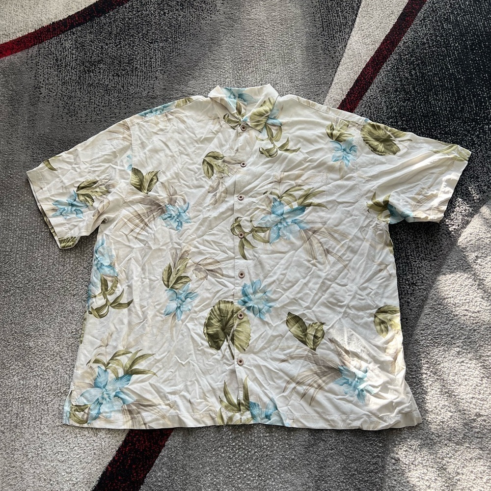 Tommy Bahama Resort Tropical Print Silk Shirt